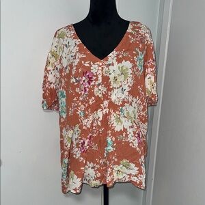 Floral V-Neck Women's Top